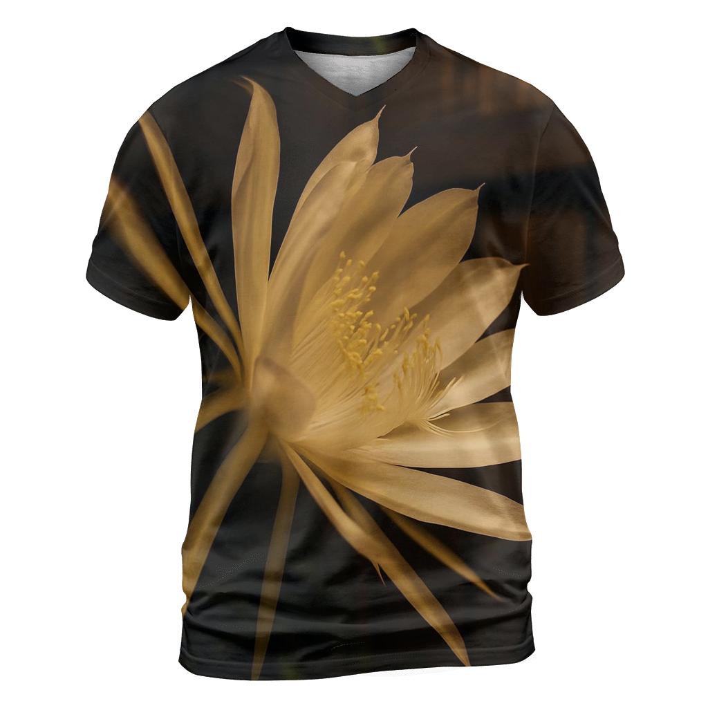 Night Blooming Cereus Opening Under Porch Light trendy printed shirt styles