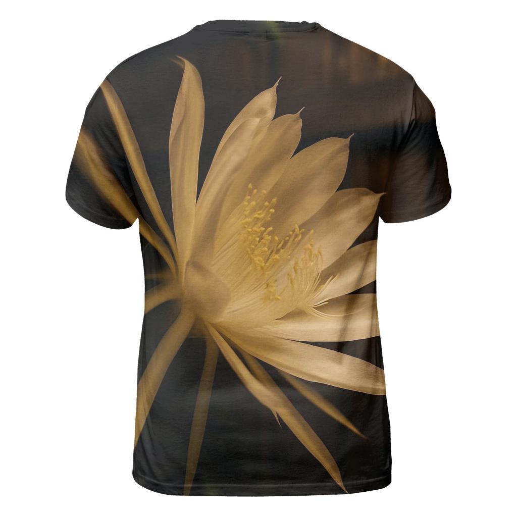 Night Blooming Cereus Opening Under Porch Light trendy printed shirt styles