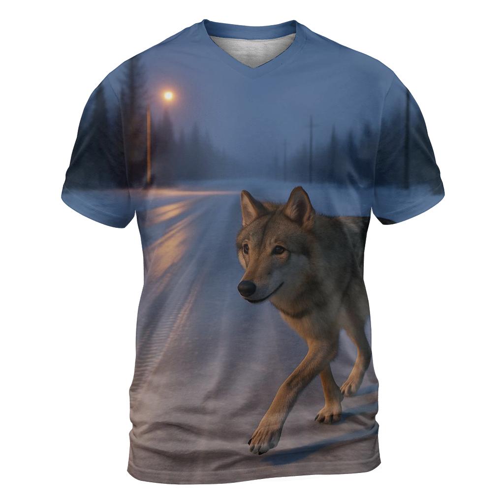 Taiga Wolf Crossing A Winter Ice Road personalized full print shirts