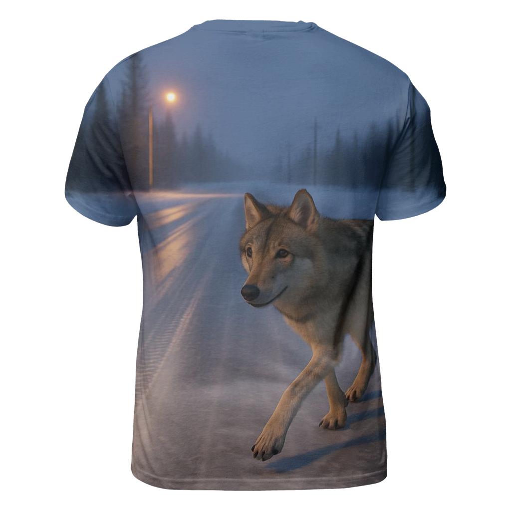 Taiga Wolf Crossing A Winter Ice Road personalized full print shirts