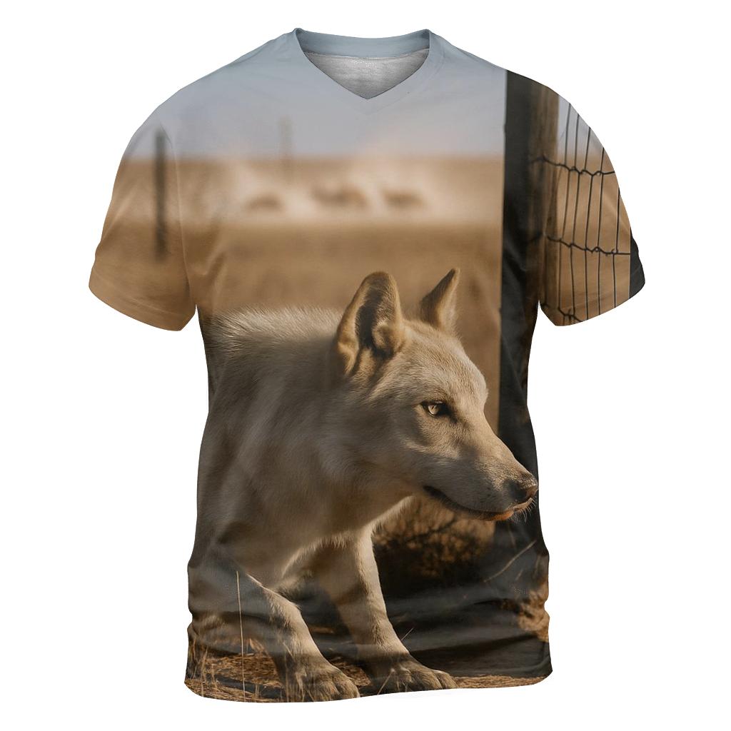 Steppe Wolf At A Saiga Migration Fence Gap statement graphic shirts