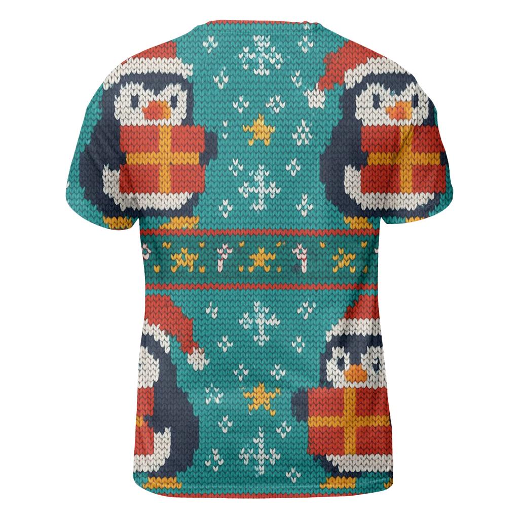Polar Penguin Present Stack Design artistic all-over print tops