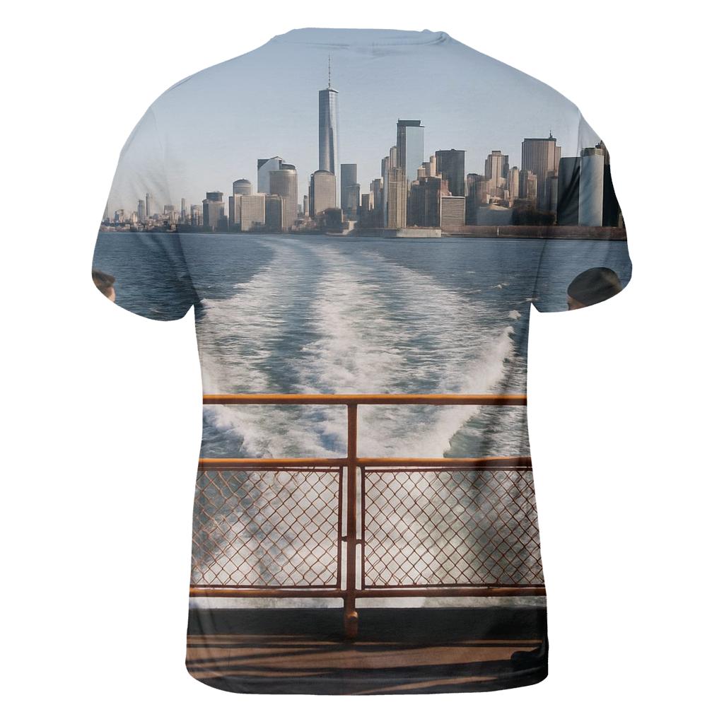 Staten Island Ferry Wake Framing Lower Manhattan personalized full print shirts