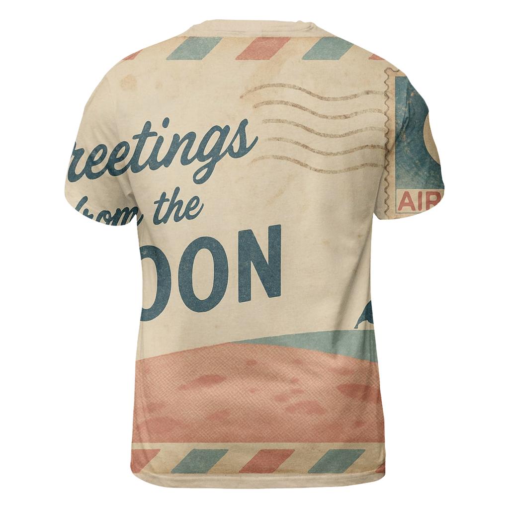 Retro Air Mail Postcard From The Moon statement graphic shirts