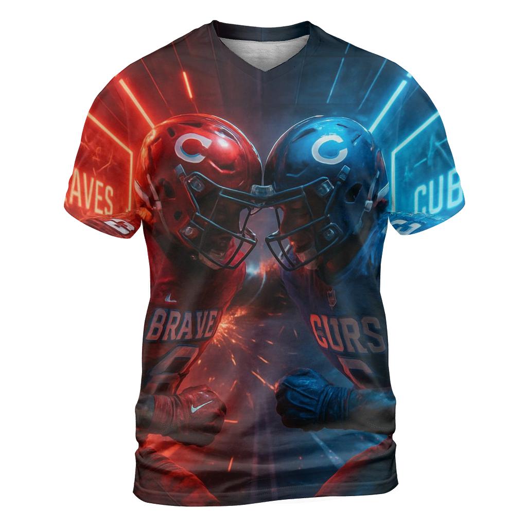 Neon Tunnel Faceoff Braves Vs Cubs designer pattern shirts