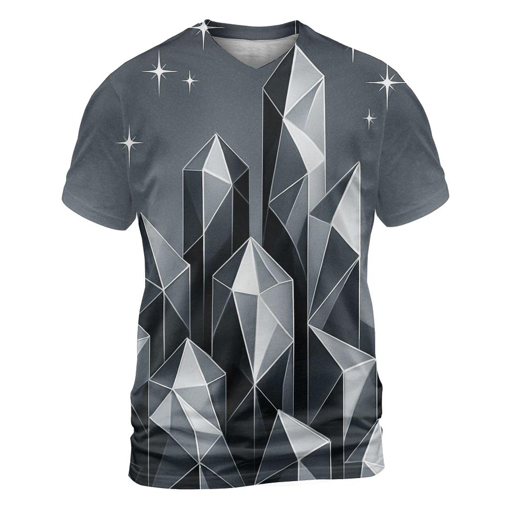 Charcoal Facet Skyline unique graphic print tees