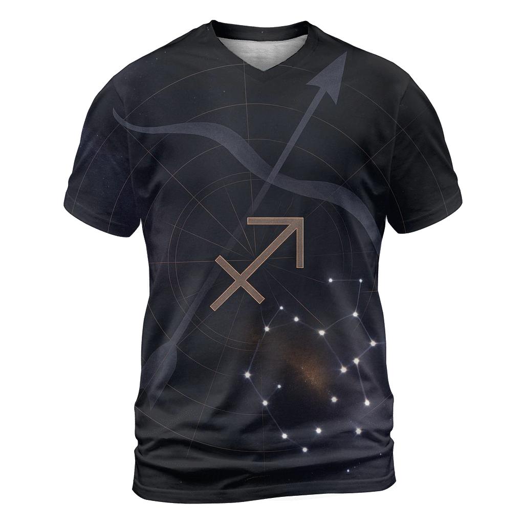 Sagittarius Archer Galactic Compass designer pattern shirts