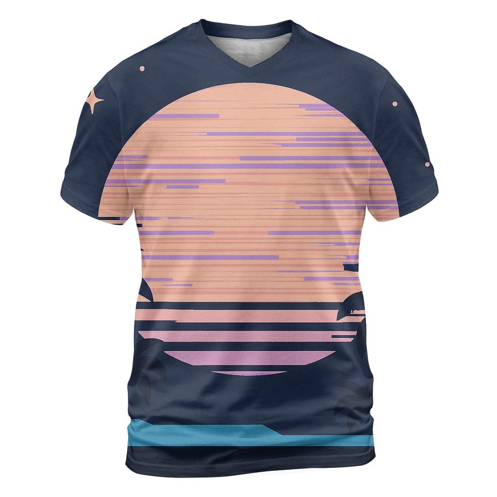 VHS Moonrise Scanlines trendy printed shirt styles