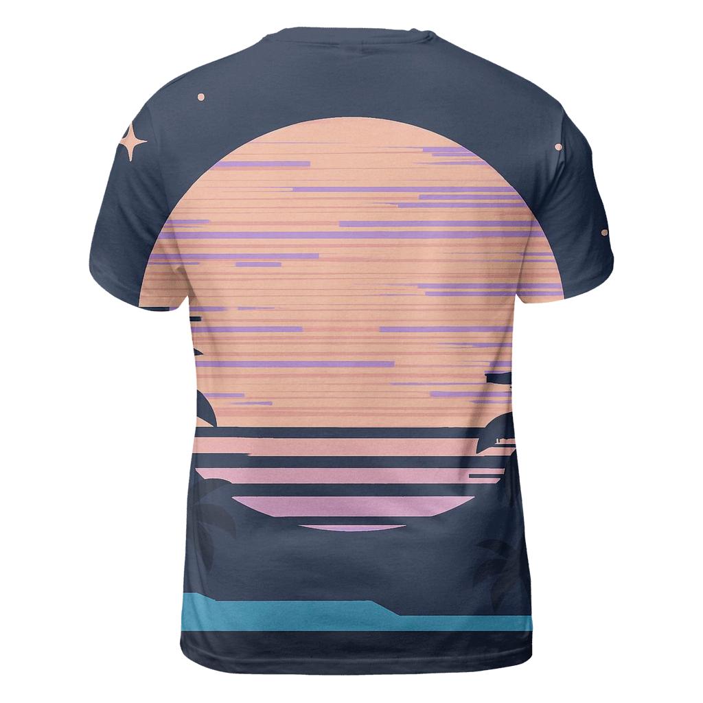 VHS Moonrise Scanlines trendy printed shirt styles