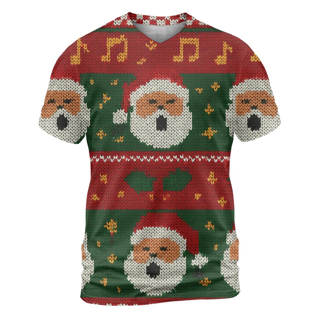 Carol Choir Santa Sweater Bands Design trendy printed shirt styles