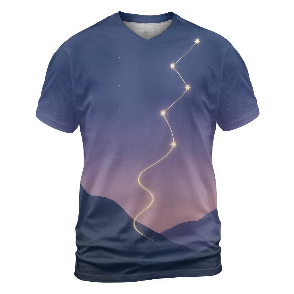Mountain Path Constellation Thread vibrant all-over design tees