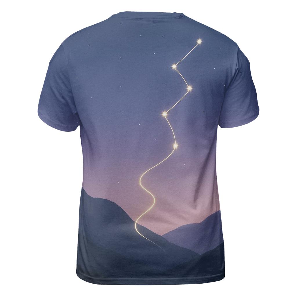 Mountain Path Constellation Thread vibrant all-over design tees