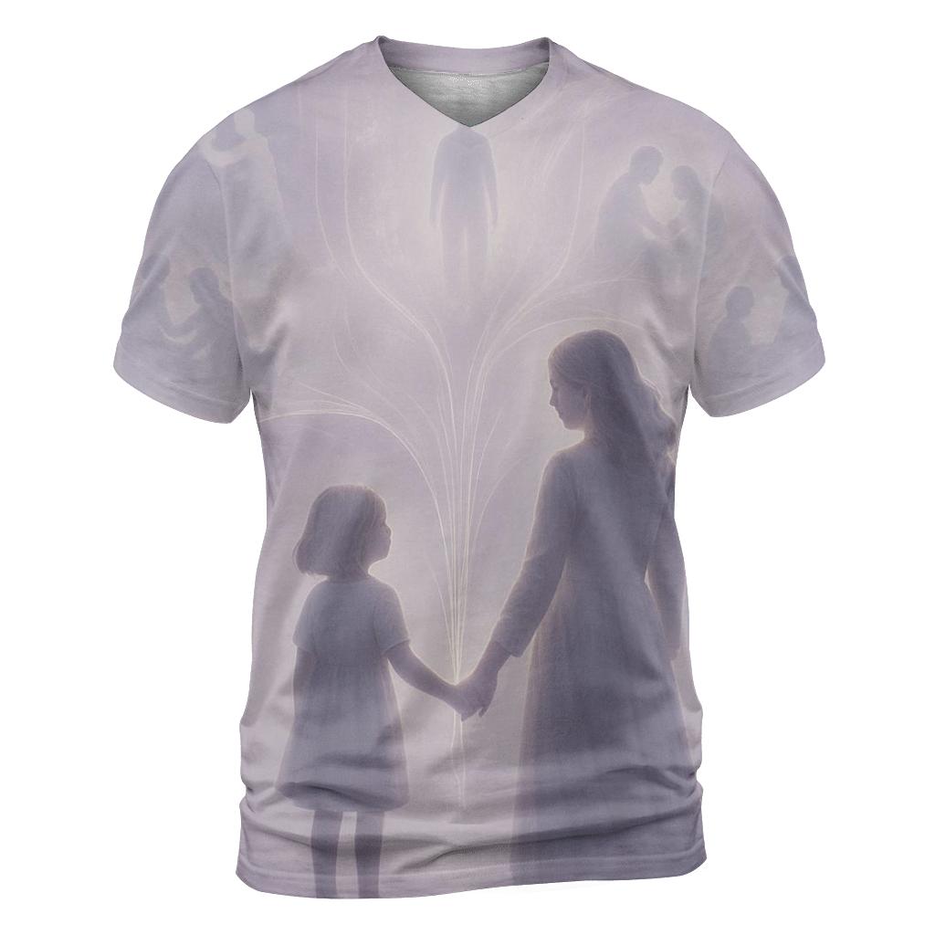 Threads Of Light Between Generations artistic all-over print tops