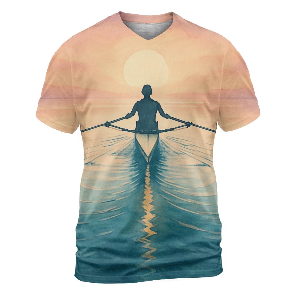 Coastal Rowing Sunrise Rhythm trendy printed shirt styles