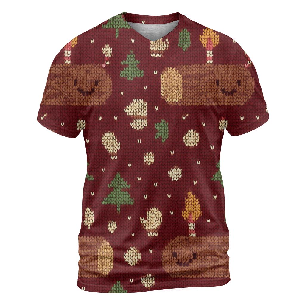 Jolly Yule Log Pixel Parade Design unique graphic print tees