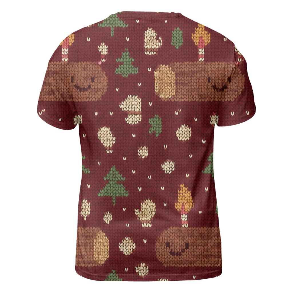Jolly Yule Log Pixel Parade Design unique graphic print tees