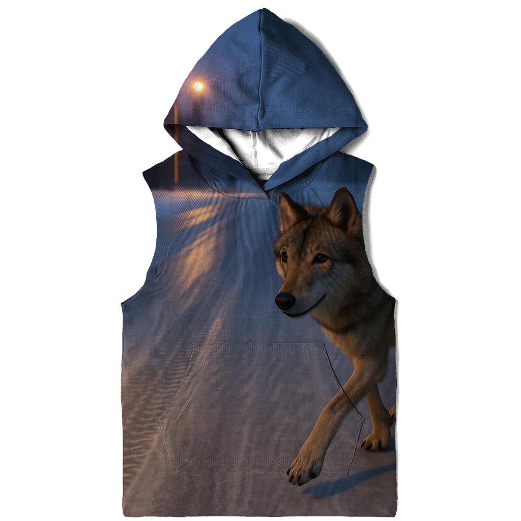 Taiga Wolf Crossing A Winter Ice Road designer hoodies