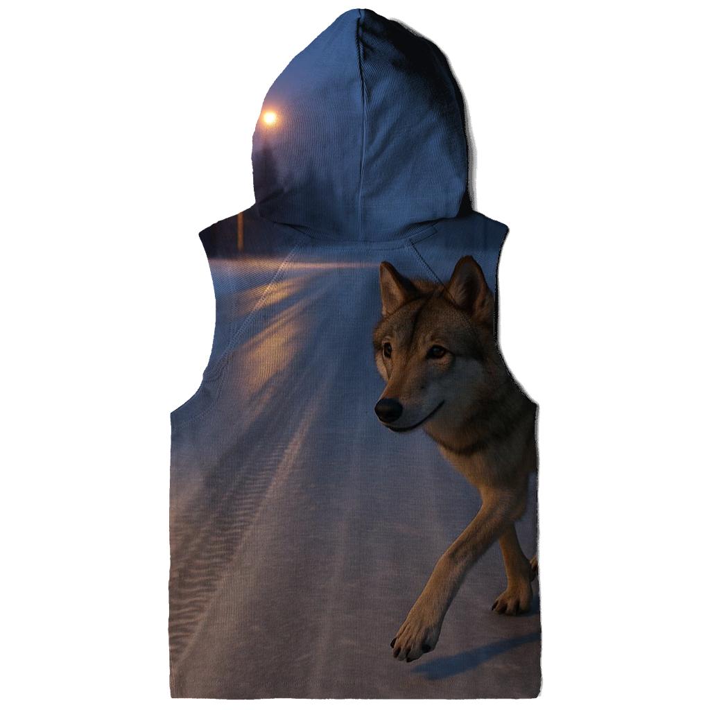 Taiga Wolf Crossing A Winter Ice Road designer hoodies
