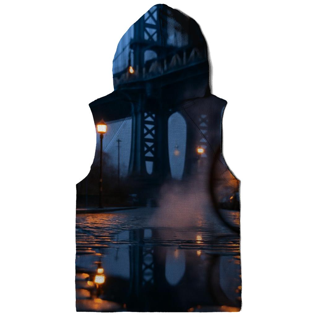 Rain Polished Cobblestones In DUMBO With Manhattan Bridge custom hoodies