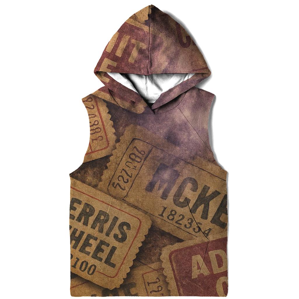 Weathered Cosmic Carnival Ticket Collage hoodie trends