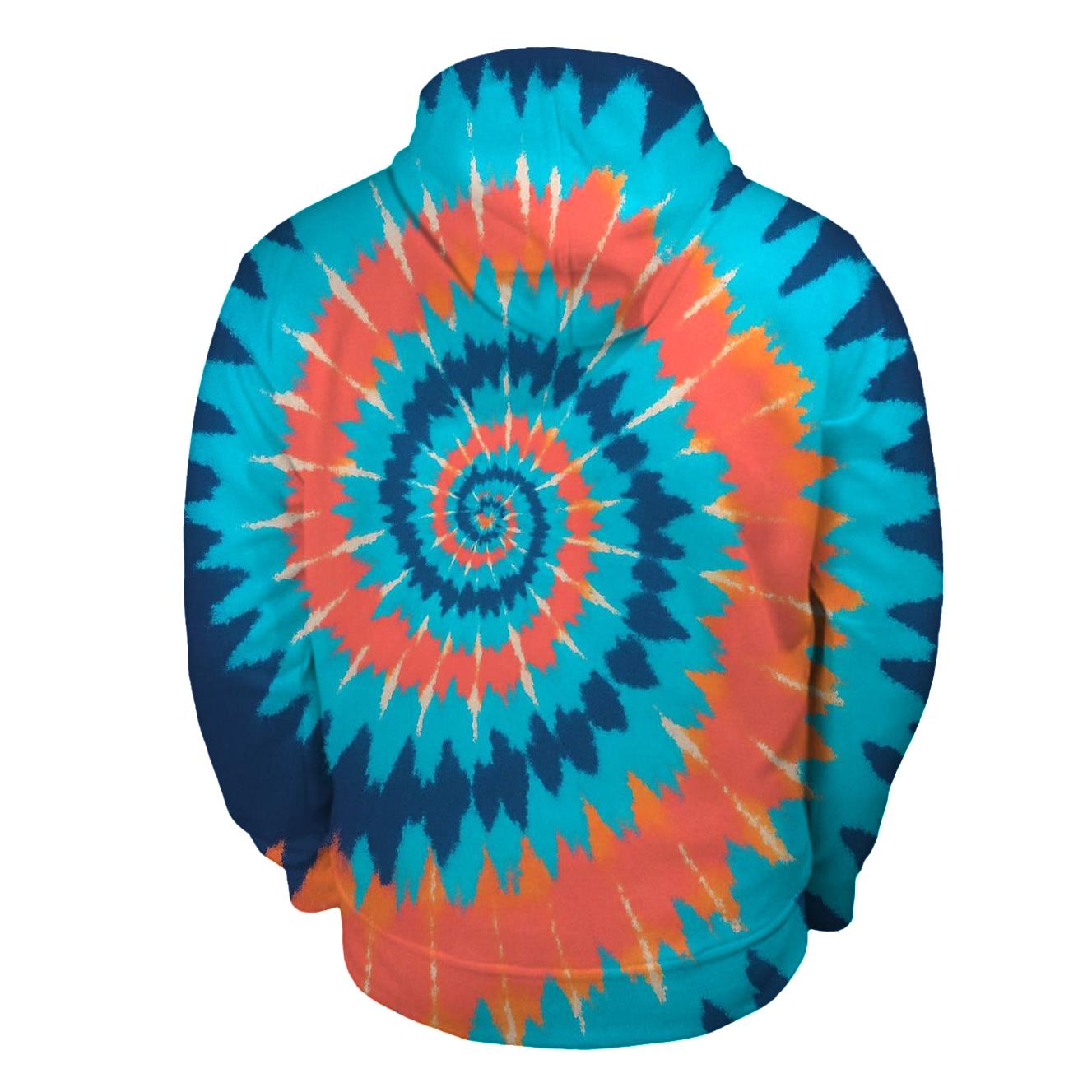 Solar Flare Spiral Overdye Whorl premium hoodies