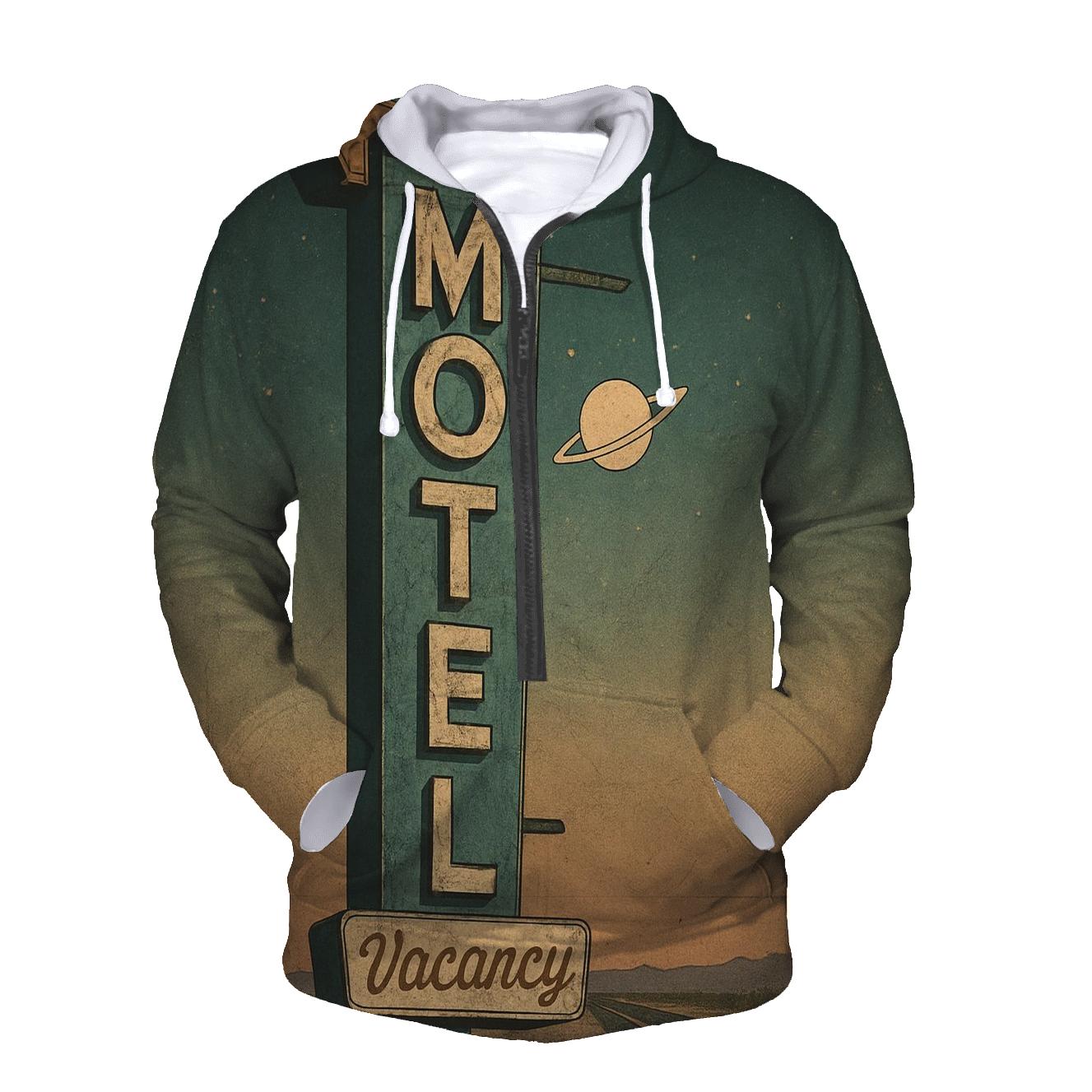Vintage Space Age Motel Sign lightweight hoodies