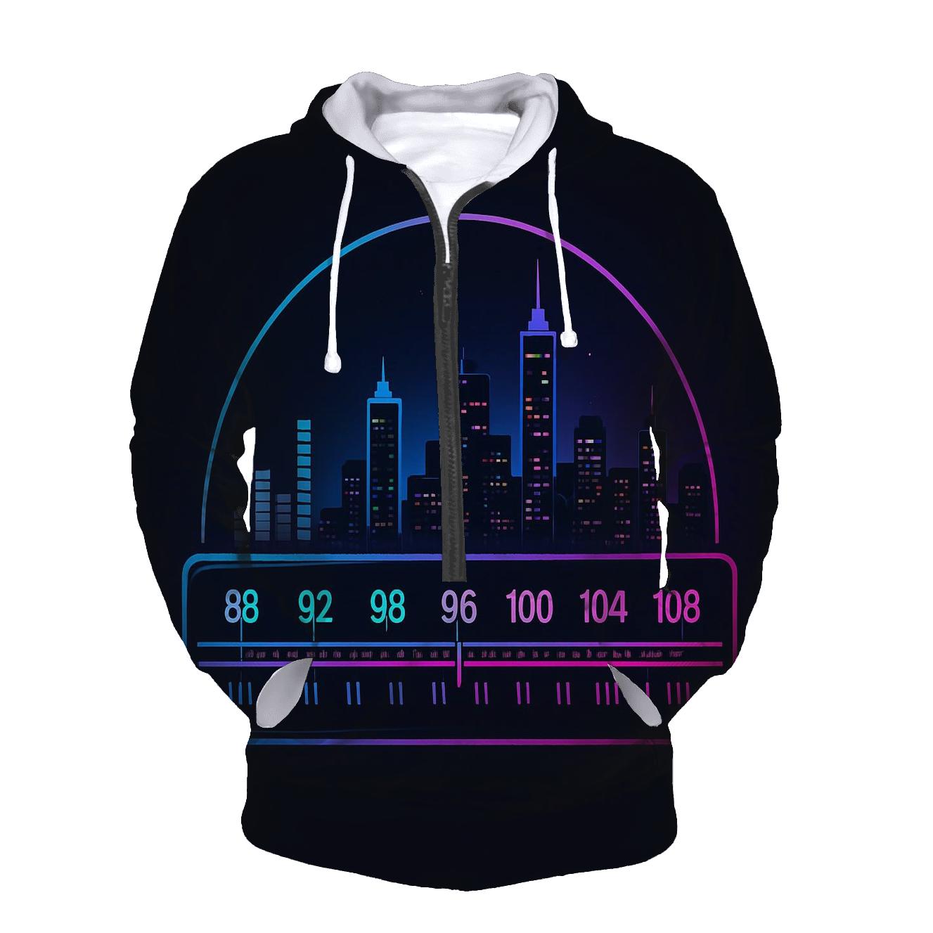 Neon Dial Skyline zip-up hoodies