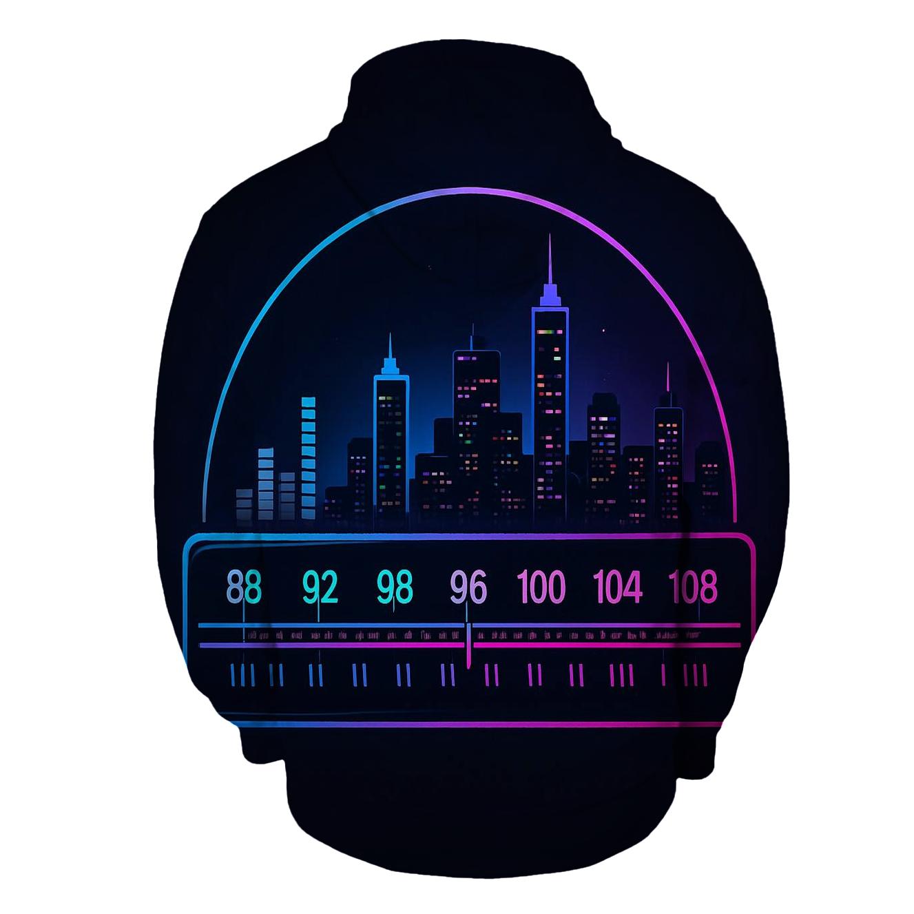 Neon Dial Skyline zip-up hoodies