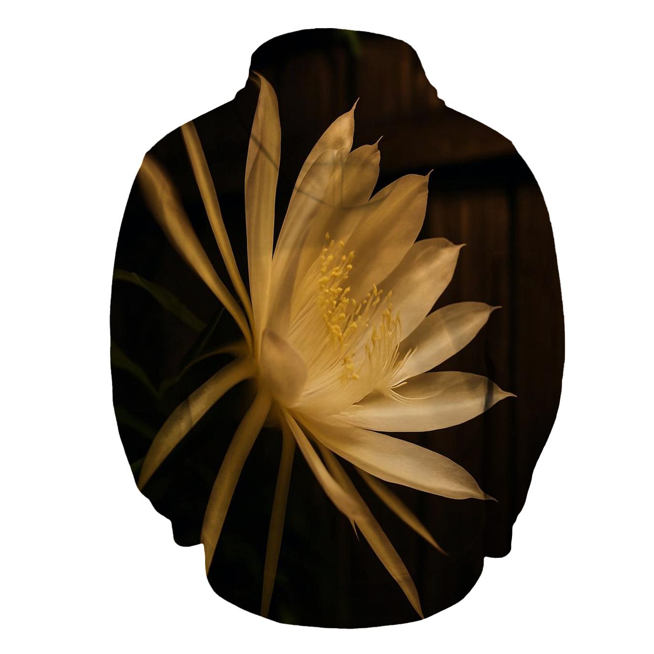 Night Blooming Cereus Opening Under Porch Light hoodies fashion