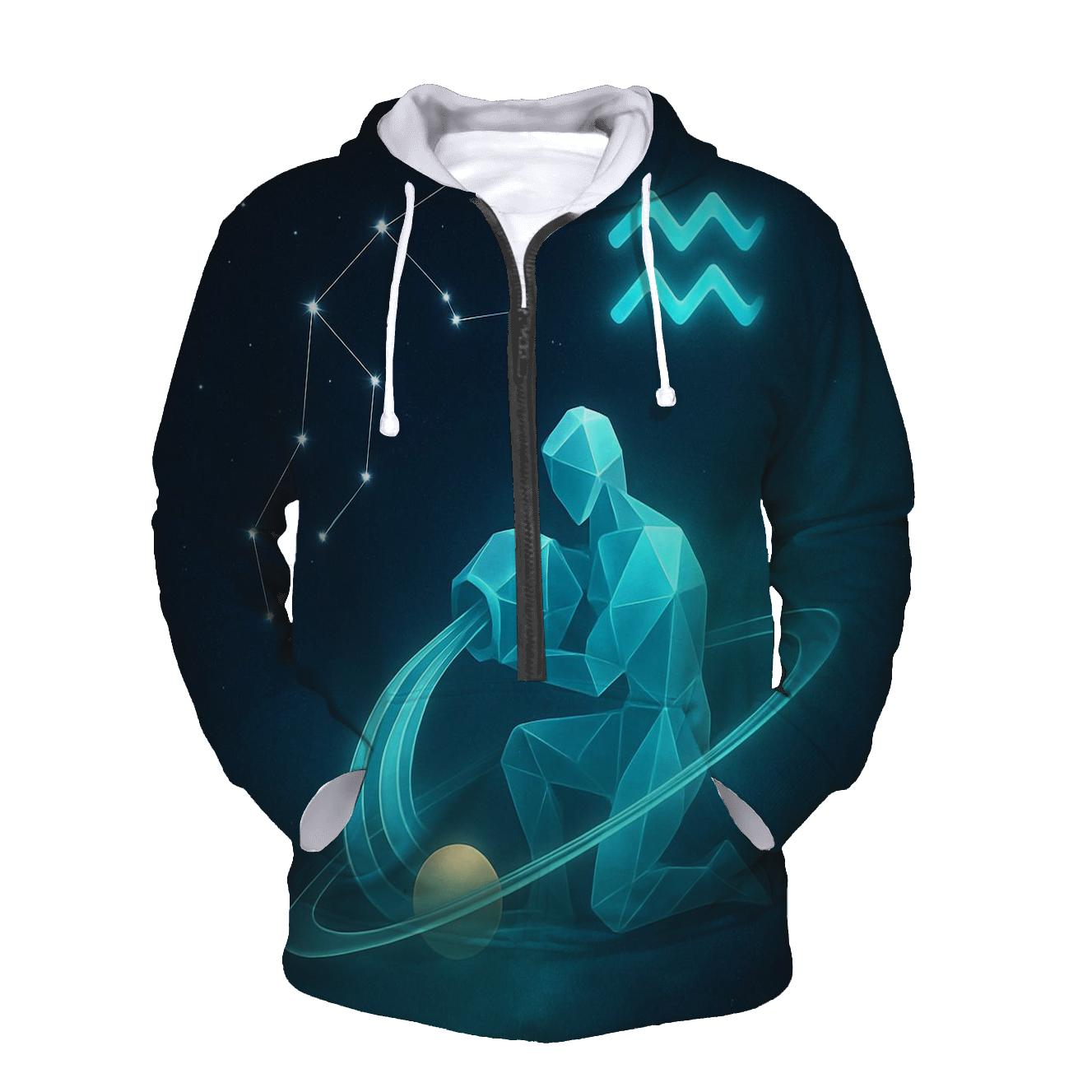 Aquarius Water Bearer Orbit Pour printed hoodies