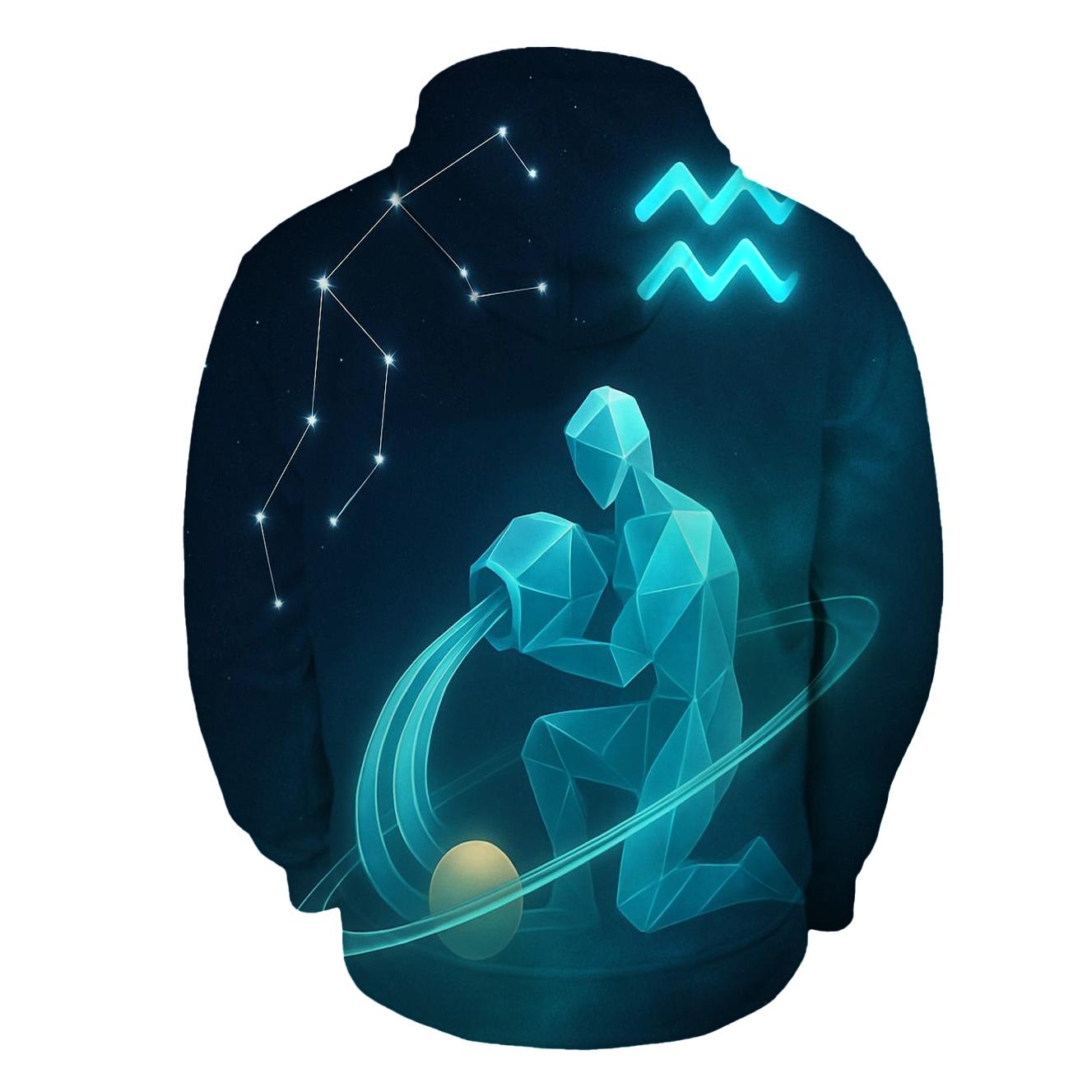 Aquarius Water Bearer Orbit Pour printed hoodies