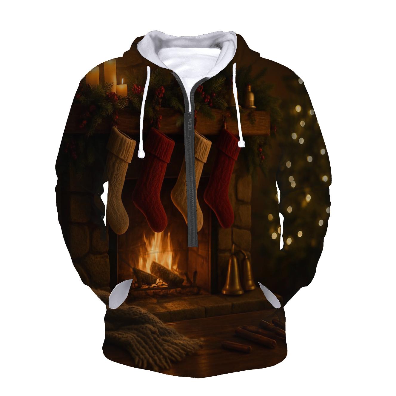 Candlelit Hearth And Evergreen Stockings designer hoodies