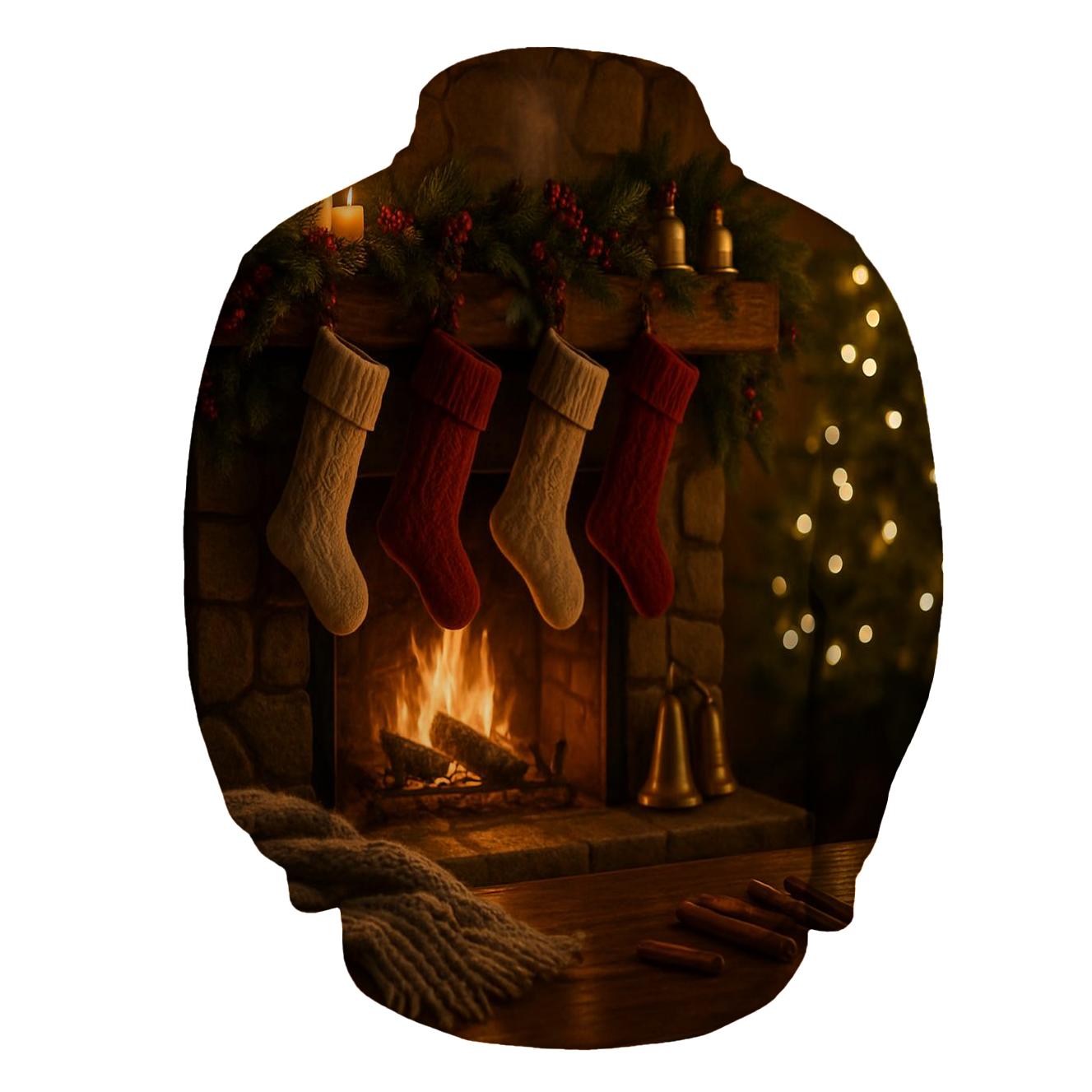 Candlelit Hearth And Evergreen Stockings designer hoodies