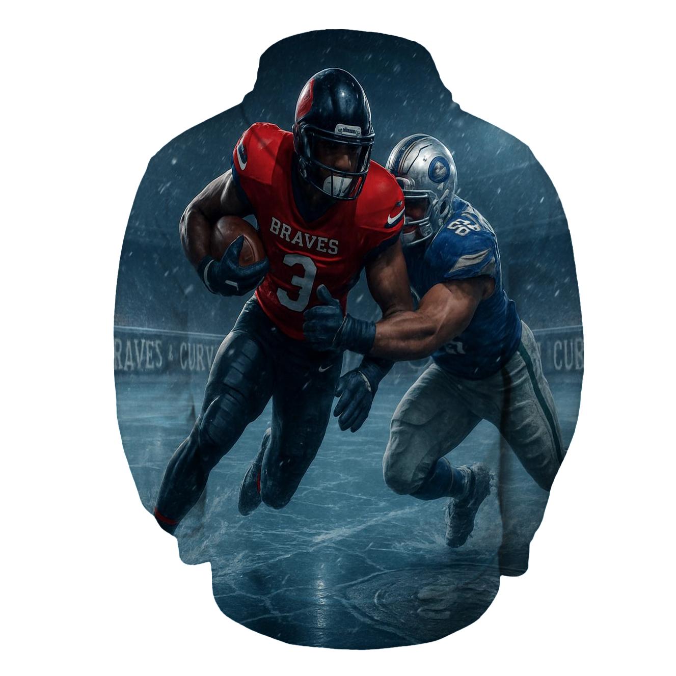 Frozen River Goal Line Clash Braves Vs Cubs heavyweight hoodies