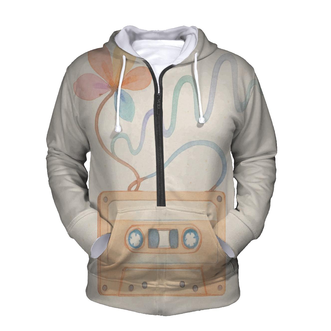 Watercolor Cassette Bloom hoodies fashion