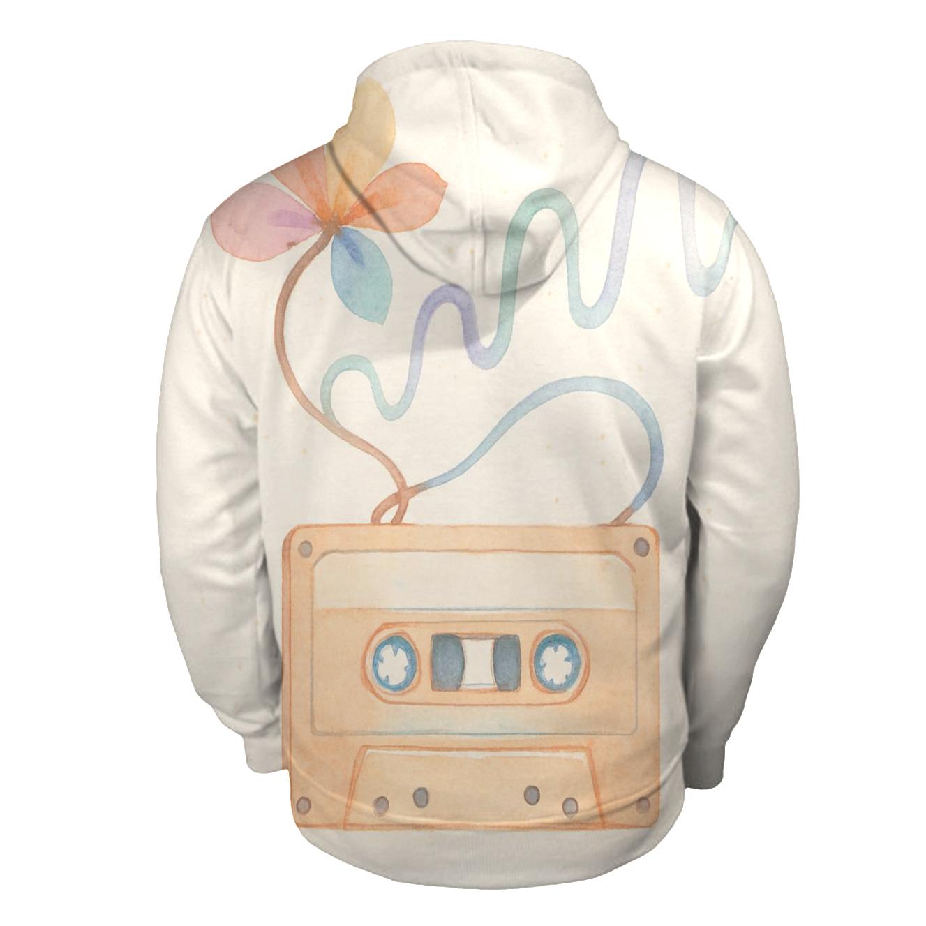 Watercolor Cassette Bloom hoodies fashion