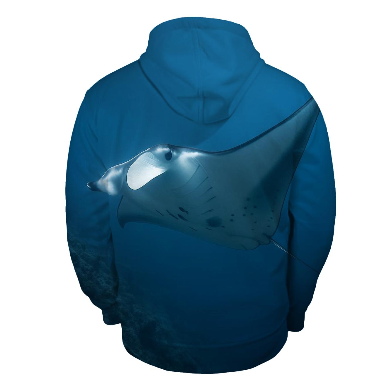 Thermocline Glide Reef Manta Ray premium hoodies