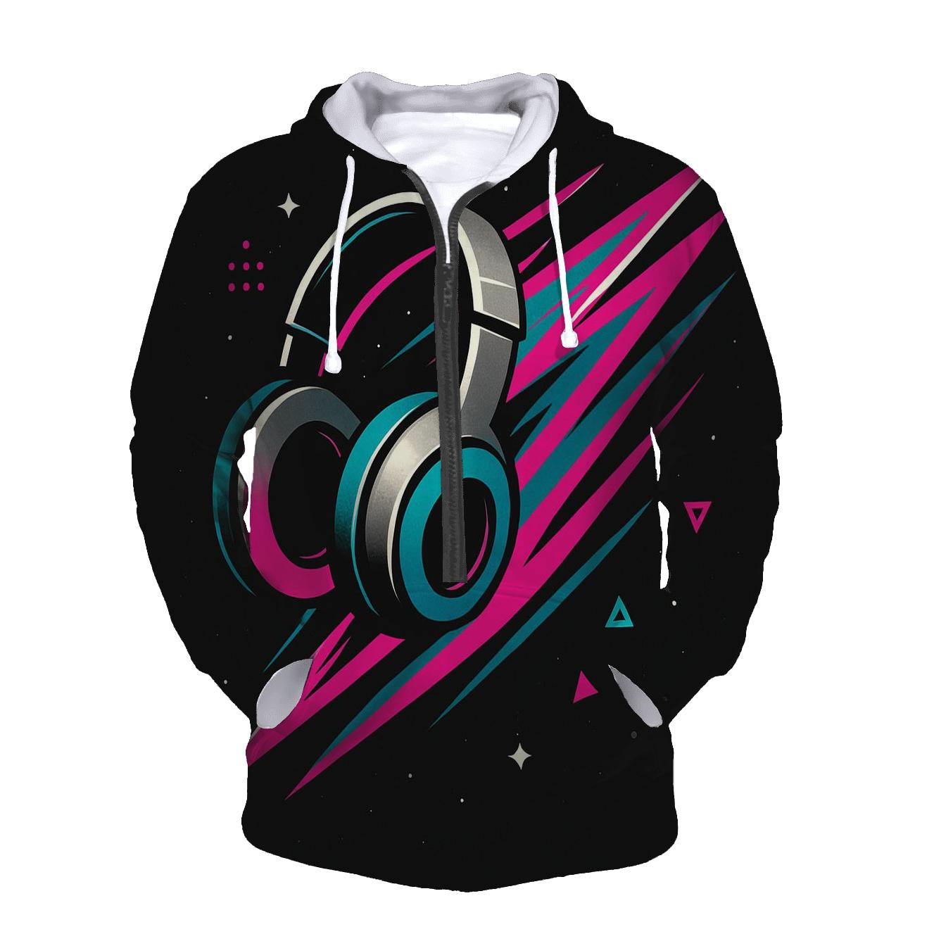 Chrome Comet Headphones zip-up hoodies