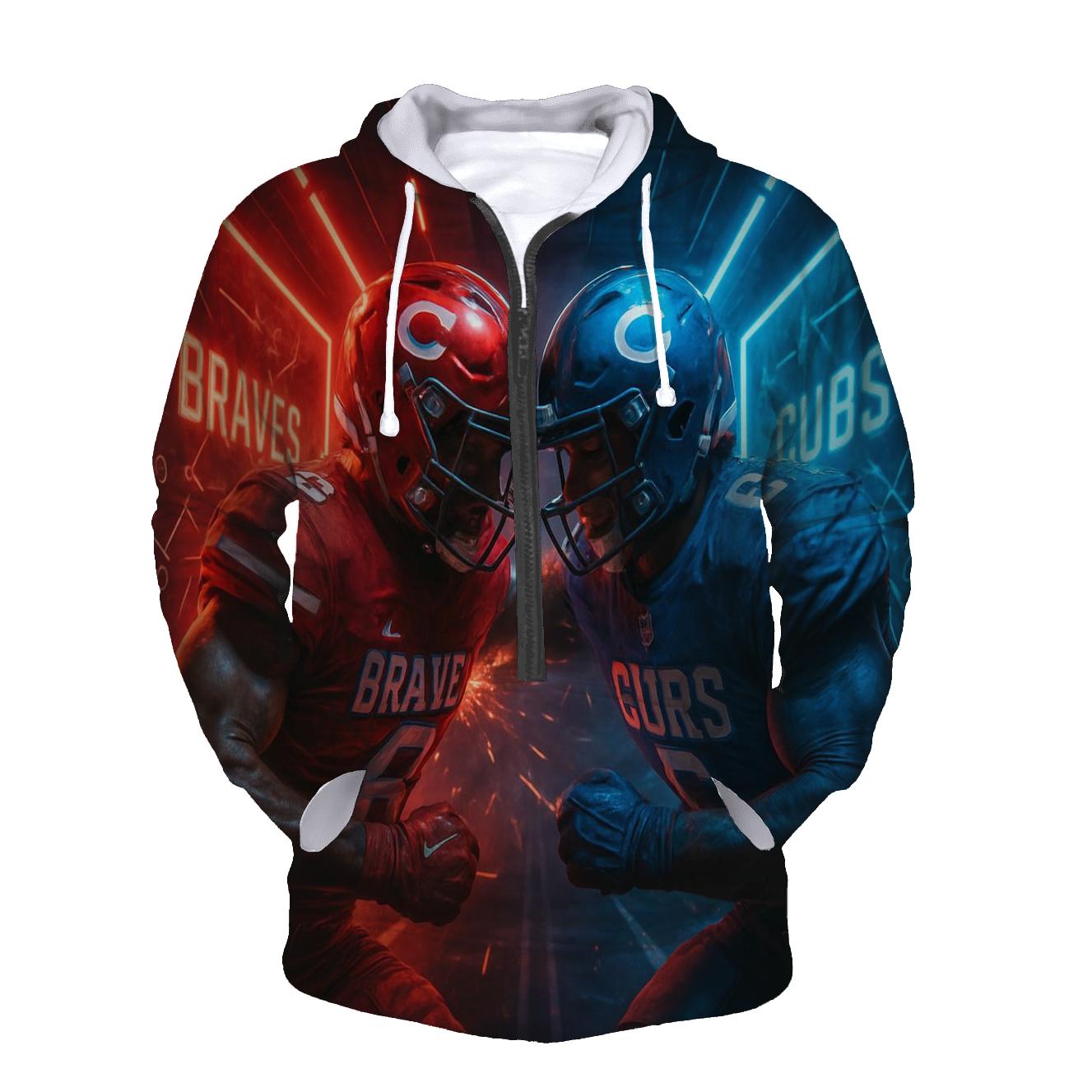 Neon Tunnel Faceoff Braves Vs Cubs pullover hoodies