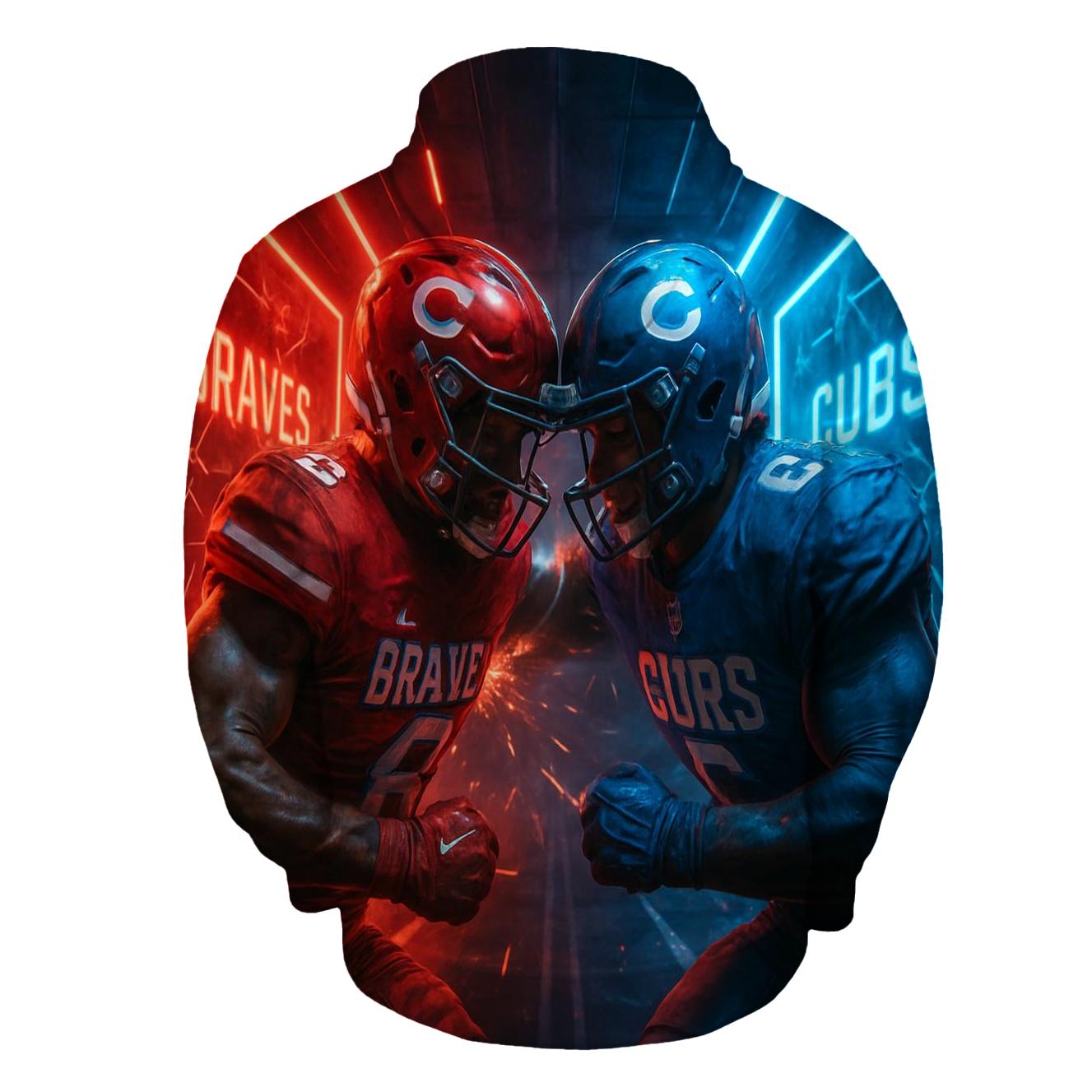 Neon Tunnel Faceoff Braves Vs Cubs pullover hoodies