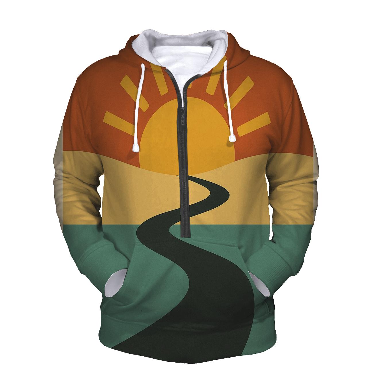 Desert Roadtrip Horizon Blocks heavyweight hoodies