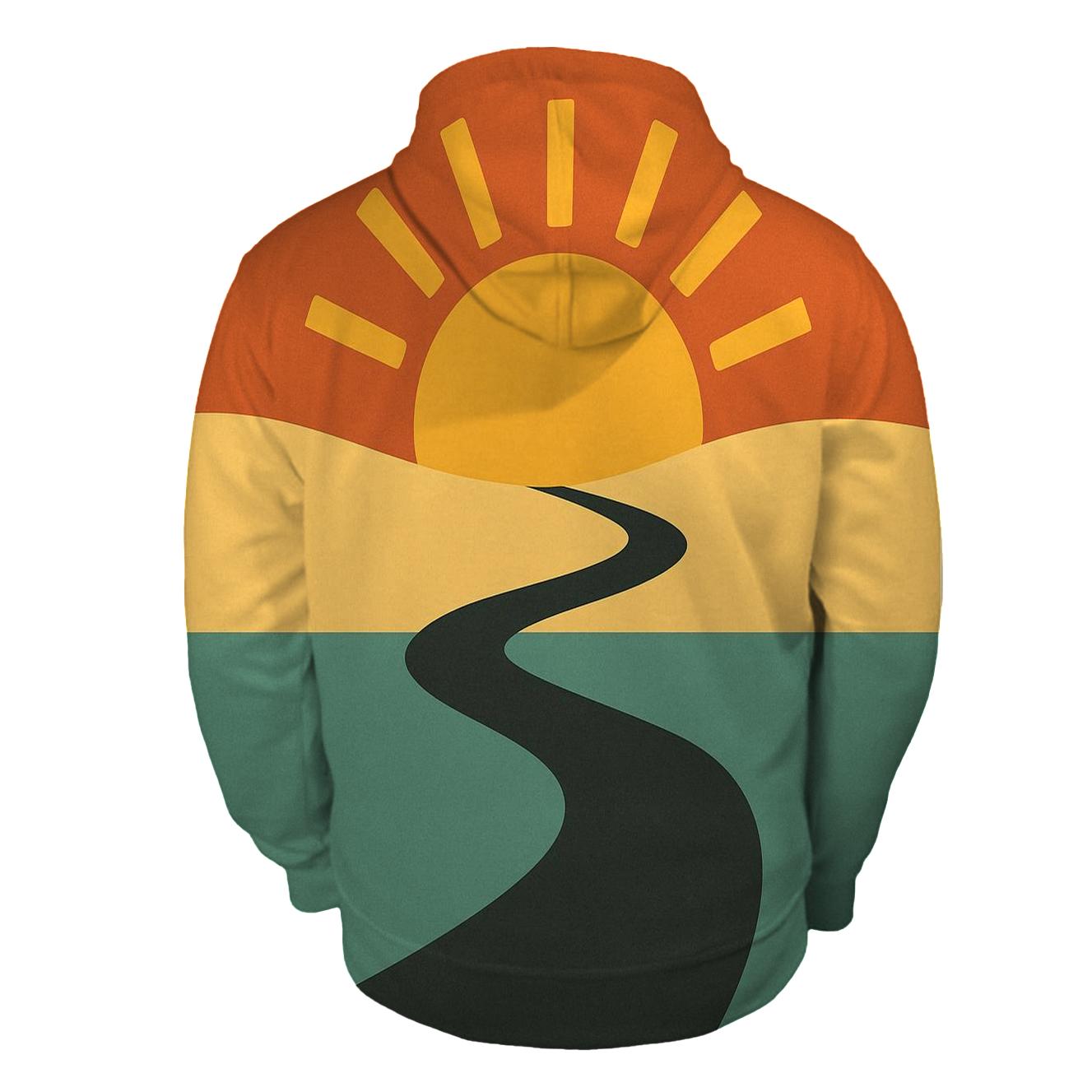 Desert Roadtrip Horizon Blocks heavyweight hoodies