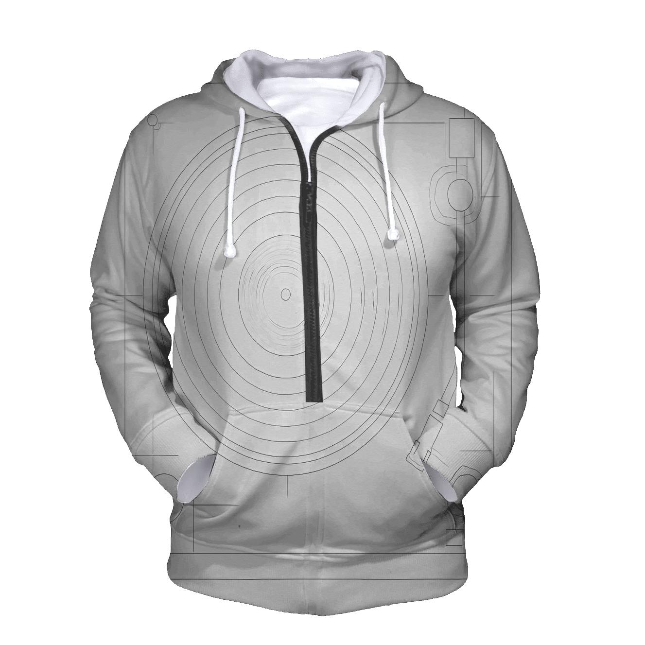 Monochrome Turntable Blueprint pullover hoodies