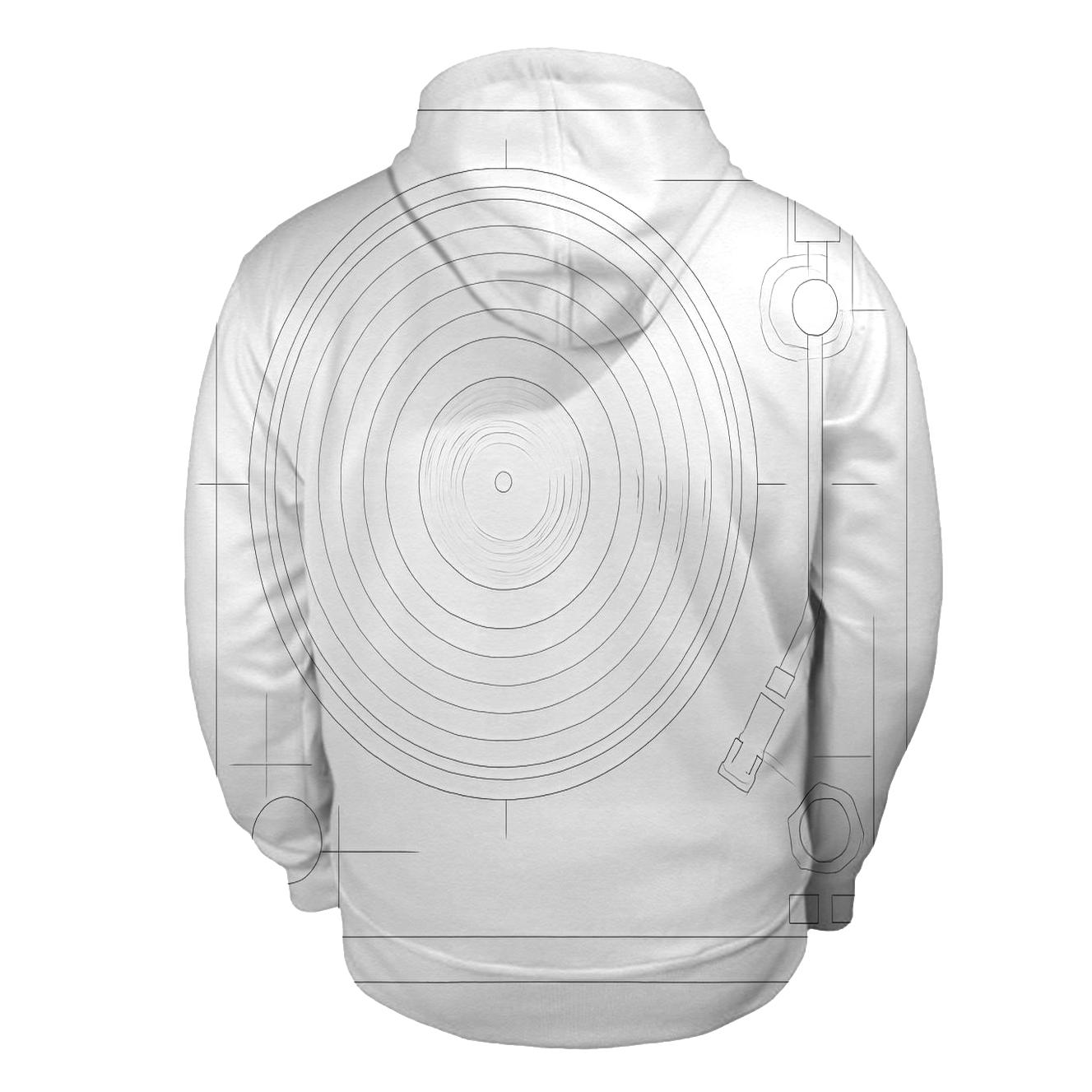 Monochrome Turntable Blueprint pullover hoodies