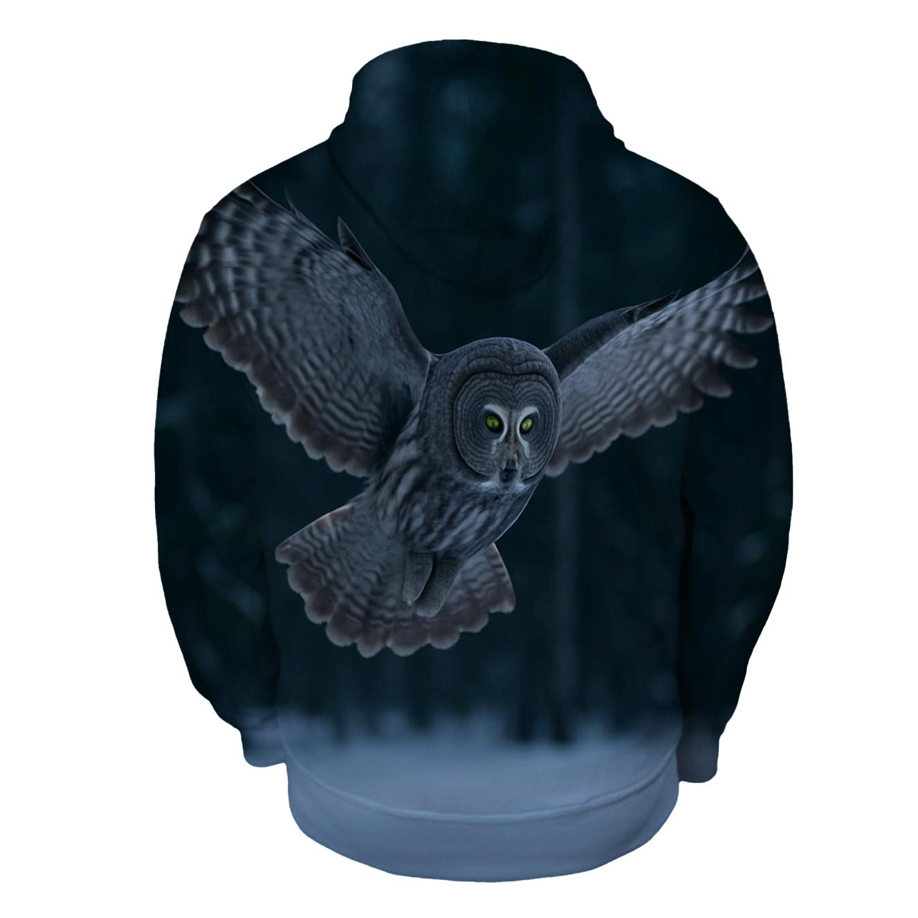 Boreal Stillness Great Gray Owl graphic hoodies