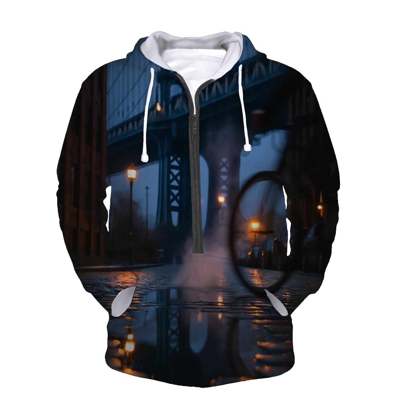 Rain Polished Cobblestones In DUMBO With Manhattan Bridge designer hoodies