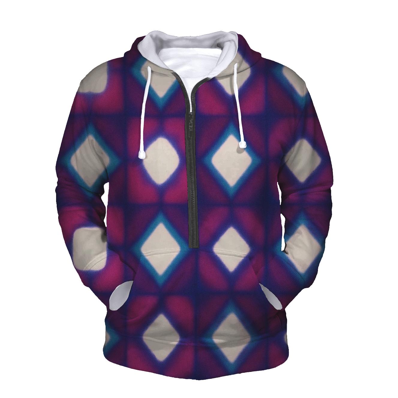 Nebula Itajime Clamp Grid Bloom printed hoodies