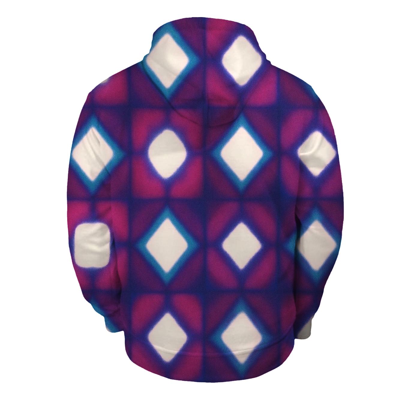 Nebula Itajime Clamp Grid Bloom printed hoodies