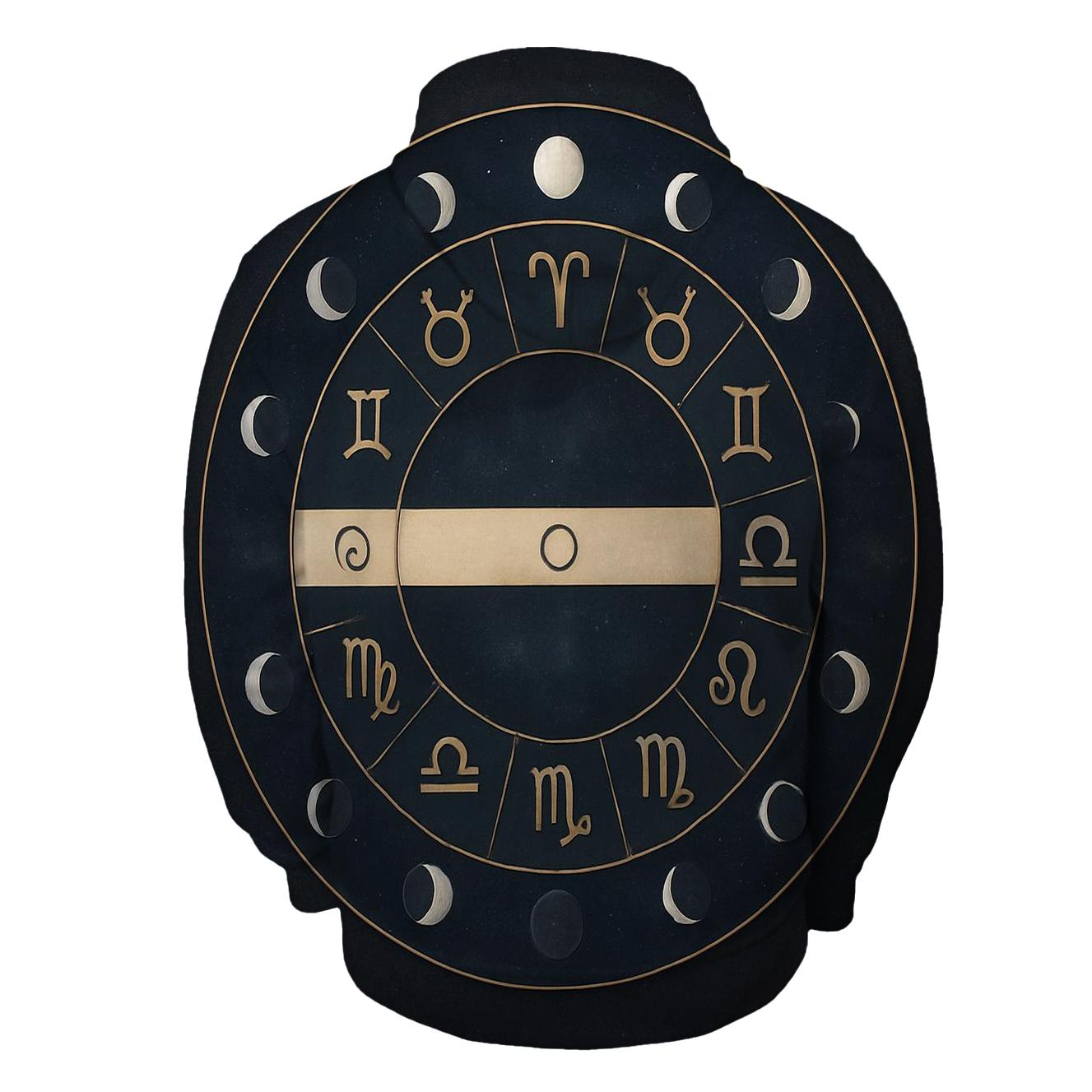 Zodiac Wheel With Lunar Nodes Chart graphic hoodies