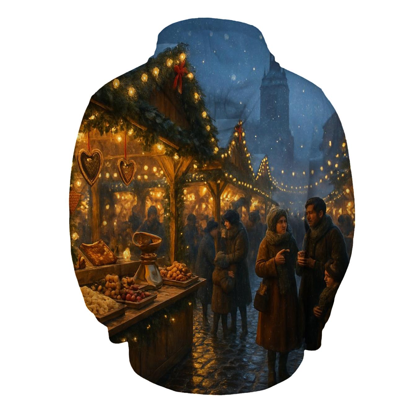 Christmas Market Under Lantern Snow custom hoodies